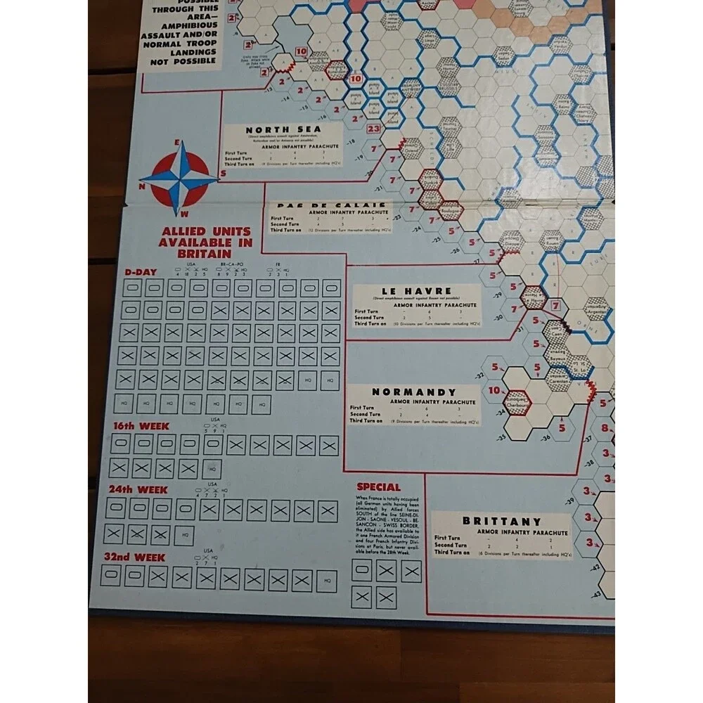 *Board Only* D-Day Avalon Hill Board Game Board Only